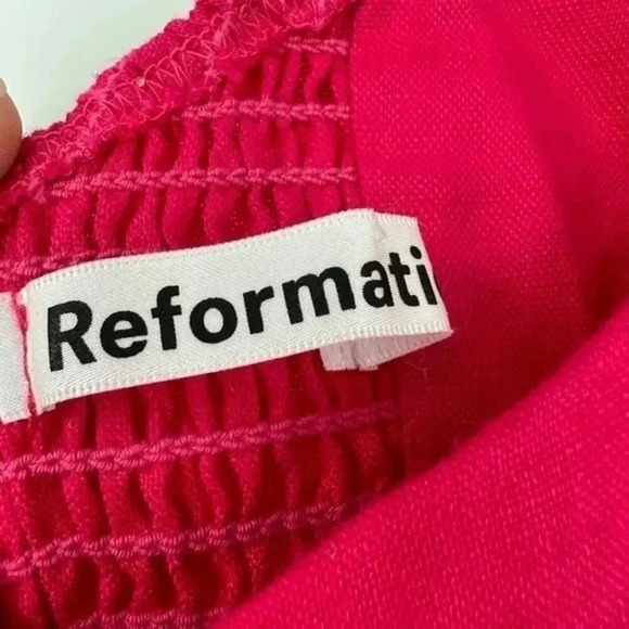 NEW Reformation corvette pink midi dress B3 - Picture 6 of 8